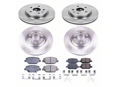 PowerStop OE Replacement Brake Rotor and Pad Kit; Front and Rear (16-24 Camaro LS & LT w/ Single Piston Front Calipers)