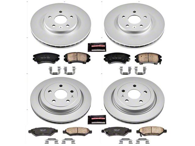 PowerStop Z17 Evolution Plus Brake Rotor and Pad Kit; Front and Rear (10-15 Camaro LS, LT)