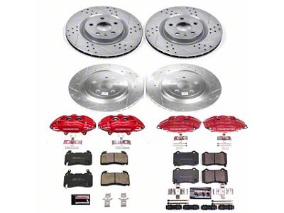 PowerStop Z23 Evolution Sport Brake Rotor, Pad and Caliper Kit; Front and Rear (10-15 Camaro SS)