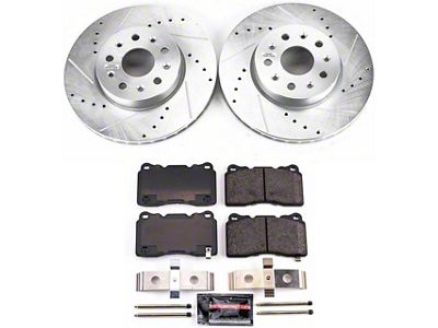 PowerStop Z23 Evolution Sport Brake Rotor and Pad Kit; Front (16-24 Camaro LS & LT w/ 4-Piston Front Calipers; 2020 Camaro LT1)