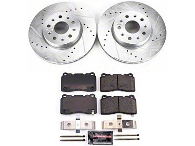 PowerStop Z23 Evolution Sport Brake Rotor and Pad Kit; Front (16-24 Camaro LS & LT w/ 4-Piston Front Calipers; 20-24 Camaro LT1)