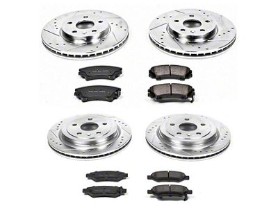 PowerStop Z23 Evolution Sport Brake Rotor and Pad Kit; Front and Rear (10-15 Camaro LS, LT)