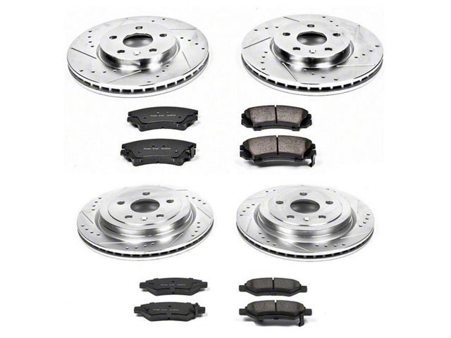 PowerStop Z23 Evolution Sport Brake Rotor and Pad Kit; Front and Rear (10-15 Camaro LS, LT)