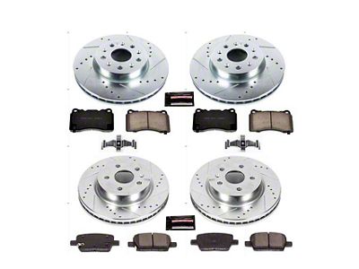 PowerStop Z23 Evolution Sport Brake Rotor and Pad Kit; Front and Rear (16-24 Camaro LS & LT w/ 4-Piston Front Calipers; 2020 Camaro LT1)