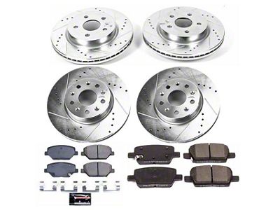 PowerStop Z23 Evolution Sport Brake Rotor and Pad Kit; Front and Rear (16-24 Camaro LS & LT w/ Single Piston Front Calipers)