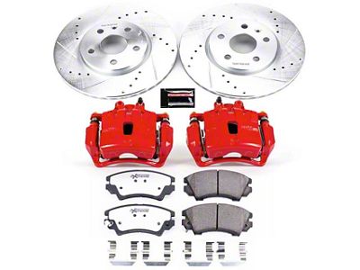 PowerStop Z26 Street Warrior Brake Rotor, Pad and Caliper Kit; Front (10-15 Camaro LS, LT)