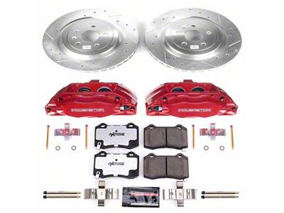 PowerStop Z26 Street Warrior Brake Rotor, Pad and Caliper Kit; Rear (10-15 Camaro SS; 12-24 Camaro ZL1)