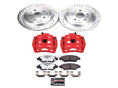 PowerStop Z26 Street Warrior Brake Rotor, Pad and Caliper Kit; Rear (10-15 Camaro LS, LT)