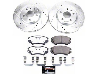 PowerStop Z26 Street Warrior Brake Rotor and Pad Kit; Front (10-15 Camaro LS, LT)