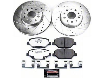 PowerStop Z26 Street Warrior Brake Rotor and Pad Kit; Front (16-24 Camaro LS & LT w/ Single Piston Front Calipers)