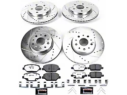 PowerStop Z26 Street Warrior Brake Rotor and Pad Kit; Front and Rear (16-24 Camaro LS & LT w/ Single Piston Front Calipers)