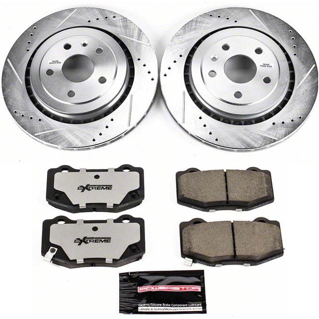 PowerStop Camaro Z26 Street Warrior Brake Rotor and Pad Kit; Rear