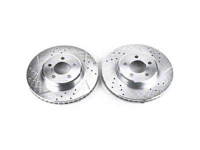 PowerStop Evolution Cross-Drilled and Slotted Rotors; Front Pair (09-23 RWD Challenger SE & SXT w/ Single Piston Front Calipers)