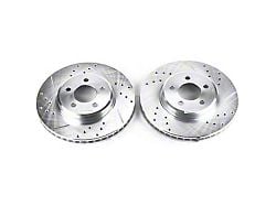 PowerStop Evolution Cross-Drilled and Slotted Rotors; Front Pair (09-23 Challenger GT, R/T, Rallye Redline, SXT & T/A w/ Dual Piston Front Calipers; 2011 Challenger SE w/ Dual Piston Front Calipers)