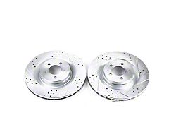 PowerStop Evolution Cross-Drilled and Slotted Rotors; Front Pair (08-23 Challenger 392 Hemi Scat Pack Shaker, GT, R/T, SRT8, SRT Super Stock & T/A w/ 4-Piston Front Calipers)