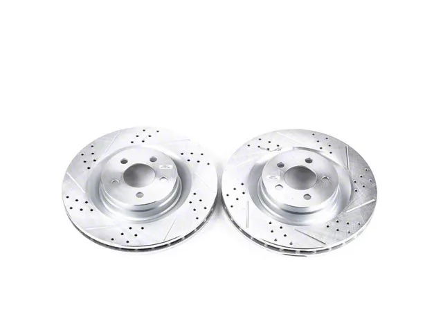 PowerStop Evolution Cross-Drilled and Slotted Rotors; Front Pair (08-23 Challenger 392 Hemi Scat Pack Shaker, GT, R/T, SRT8, SRT Super Stock & T/A w/ 4-Piston Front Calipers)