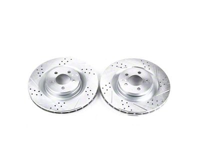 PowerStop Evolution Cross-Drilled and Slotted Rotors; Front Pair (08-23 Challenger 392 Hemi Scat Pack Shaker, GT, R/T, SRT8, SRT Super Stock & T/A w/ 4-Piston Front Calipers)