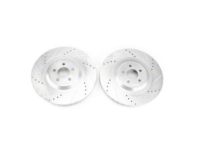 PowerStop Evolution Cross-Drilled and Slotted Rotors; Front Pair (15-20 Challenger R/T 392, R/T Scat Pack, SRT 392, SRT Hellcat, SRT Super Stock & T/A 392 w/ 6-Piston Front Calipers)