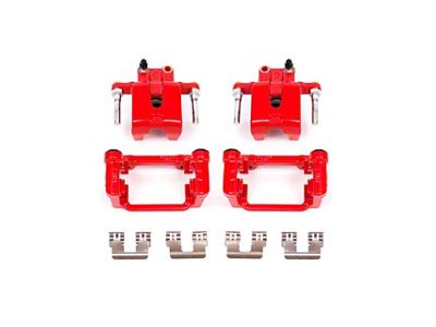 PowerStop Performance Rear Brake Calipers; Red (09-20 RWD Challenger SE & SXT w/ Single Piston Front Calipers & Solid Rear Rotors)