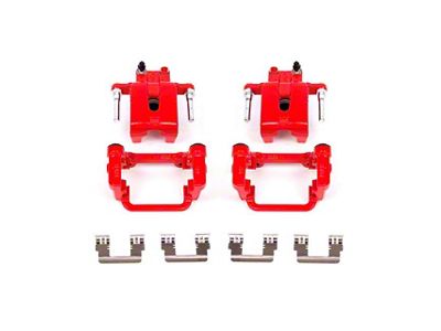 PowerStop Performance Rear Brake Calipers; Red (09-20 Challenger GT, R/T, Rallye Redline & SXT w/ Dual Piston Front Calipers & Vented Rear Rotors; 2011 Challenger SE w/ Dual Piston Front Calipers & Vented Rear Rotors)