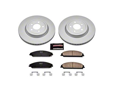 PowerStop Z17 Evolution Plus Brake Rotor and Pad Kit; Front (09-23 Challenger GT, R/T, Rallye Redline, SXT & T/A w/ Dual Piston Front Calipers; 2011 Challenger SE w/ Dual Piston Front Calipers)