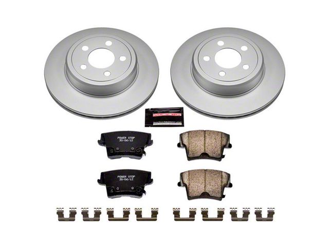 PowerStop Z17 Evolution Plus Brake Rotor and Pad Kit; Rear (09-23 Challenger GT, R/T, Rallye Redline, SXT & T/A w/ Dual Piston Front Calipers & Vented Rear Rotors; 2011 Challenger SE w/ Dual Piston Front Calipers & Vented Rear Rotors)