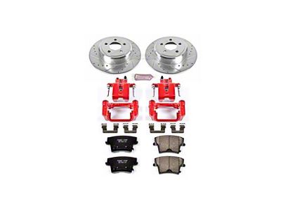 PowerStop Z23 Evolution Sport Brake Rotor, Pad and Caliper Kit; Rear (09-20 RWD Challenger SE & SXT w/ Single Piston Front Calipers & Solid Rear Rotors)