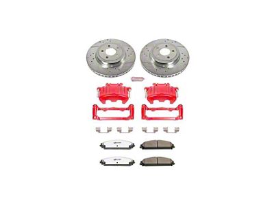 PowerStop Z26 Street Warrior Brake Rotor, Pad and Caliper Kit; Front (09-11 Challenger R/T; 2011 Challenger SE w/ Dual Piston Front Calipers)