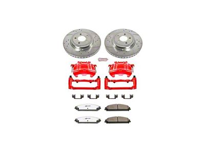 PowerStop Z26 Street Warrior Brake Rotor, Pad and Caliper Kit; Front (12-20 Challenger GT, R/T, Rallye Redline, SXT & T/A w/ Dual Piston Front Calipers)