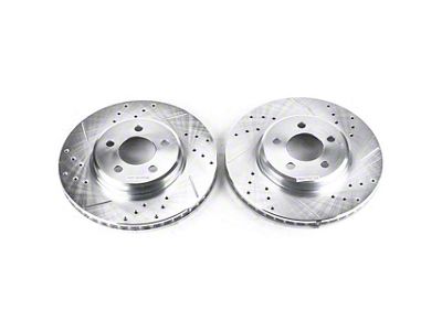 PowerStop Evolution Cross-Drilled and Slotted Rotors; Front Pair (06-23 RWD V6 Charger w/ Single Piston Front Calipers)