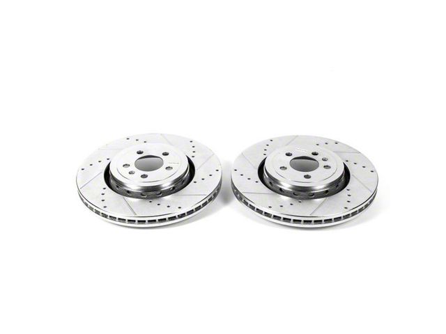 PowerStop Evolution Cross-Drilled and Slotted Rotors; Front Pair (14-23 Charger Pursuit w/ 370mm Front Rotors)