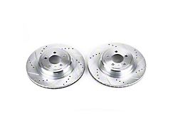 PowerStop Evolution Cross-Drilled and Slotted Rotors; Rear Pair (06-13 Charger w/ Dual Piston Front Calipers & 350mm Vented Rear Rotors; 14-23 Charger Pursuit)