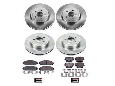 PowerStop OE Replacement Brake Rotor and Pad Kit; Front and Rear (06-23 Charger AWD SE, AWD SXT, Daytona, GT & R/T w/ Dual Piston Front Calipers)