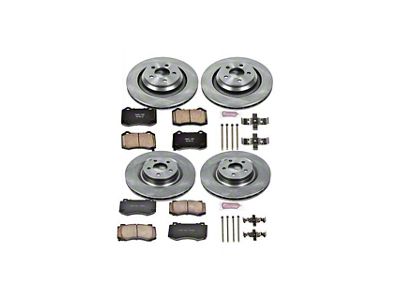 PowerStop OE Replacement Brake Rotor and Pad Kit; Front and Rear (06-14 Charger SRT8; 06-23 Charger GT, R/T 392, Scat Pack w/ 4-Piston Front Calipers)