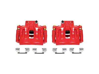 PowerStop Performance Front Brake Calipers; Red (12-23 RWD V6 Charger w/ Single Piston Front Calipers)