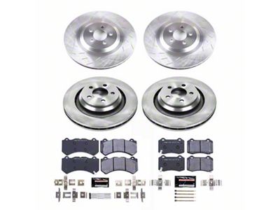 PowerStop Track Day Brake Rotor and Pad Kit; Front and Rear (15-20 Charger Daytona 392, Scat Pack 392, SRT 392 & SRT Hellcat w/ 6-Piston Front Calipers)
