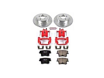 PowerStop Z23 Evolution Sport Brake Rotor, Pad and Caliper Kit; Rear (06-20 RWD V6 Charger w/ Single Piston Front Calipers)