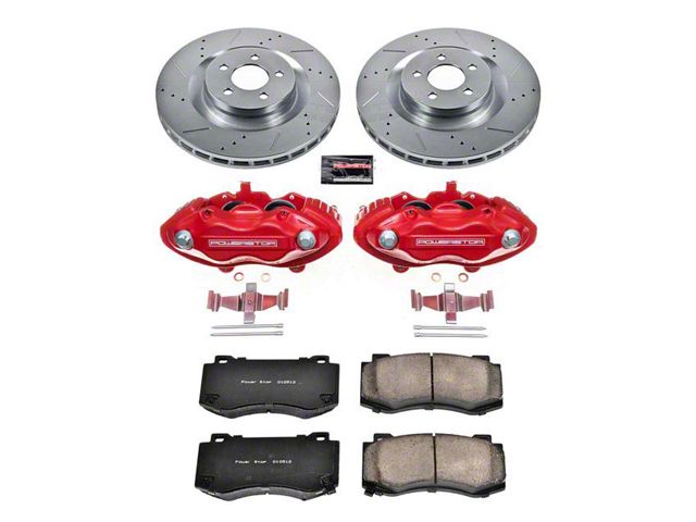 PowerStop Z23 Evolution Sport Brake Rotor, Pad and Caliper Kit; Front (06-14 Charger SRT8; 15-23 Charger GT, R/T 392, Scat Pack w/ 4-Piston Front Calipers)