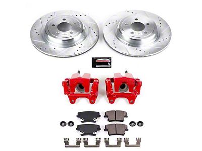 PowerStop Z23 Evolution Sport Brake Rotor, Pad and Caliper Kit; Rear (12-14 Charger Pursuit; 06-10 Daytona R/T & SE w/ Dual Piston Front Calipers; 11-13 5.7L HEMI Charger SE)