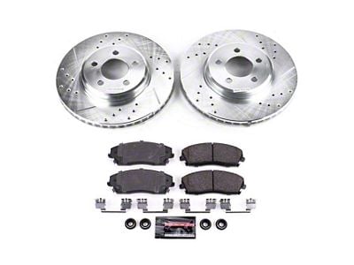 PowerStop Z23 Evolution Sport Brake Rotor and Pad Kit; Front (06-23 RWD V6 Charger w/ Single Piston Front Calipers)