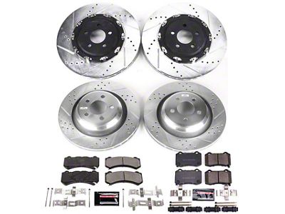 PowerStop Z23 Evolution Sport Brake Rotor and Pad Kit; Front and Rear (15-20 Charger Daytona 392, Scat Pack 392, SRT 392 & SRT Hellcat w/ 6-Piston Front Calipers)