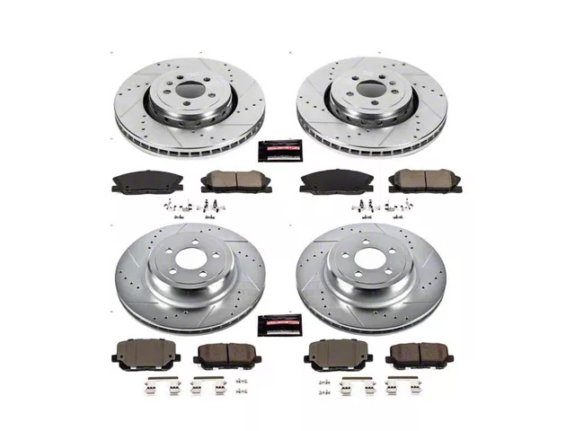 PowerStop Z23 Evolution Sport Brake Rotor and Pad Kit; Front and Rear (14-23 Charger Pursuit w/ 370mm Front Rotors)
