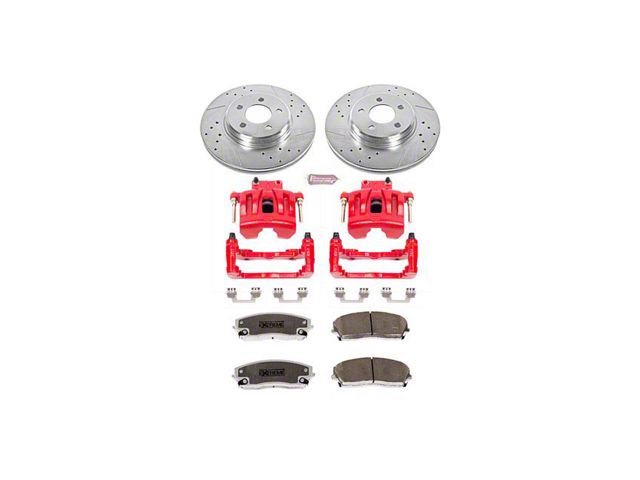 PowerStop Z26 Street Warrior Brake Rotor, Pad and Caliper Kit; Front (06-11 RWD V6 Charger w/ Single Piston Front Calipers)