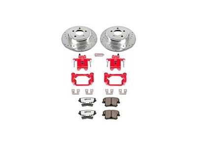 PowerStop Z26 Street Warrior Brake Rotor, Pad and Caliper Kit; Rear (06-20 RWD V6 Charger w/ Single Piston Front Calipers)