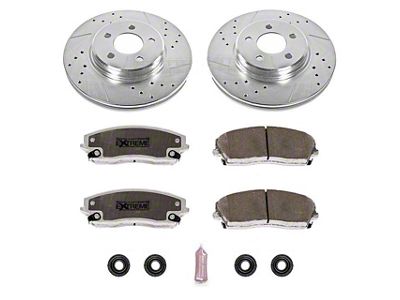 PowerStop Z26 Street Warrior Brake Rotor and Pad Kit; Front (06-23 RWD V6 Charger w/ Single Piston Front Calipers)