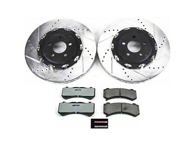 PowerStop Z26 Street Warrior Brake Rotor and Pad Kit; Front (15-20 Charger Daytona 392, Scat Pack 392, SRT 392 & SRT Hellcat w/ 6-Piston Front Calipers)