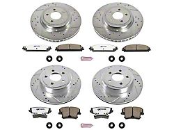 PowerStop Z26 Street Warrior Brake Rotor and Pad Kit; Front and Rear (06-23 Charger AWD SE, AWD SXT, Daytona, GT & R/T w/ Dual Piston Front Calipers)