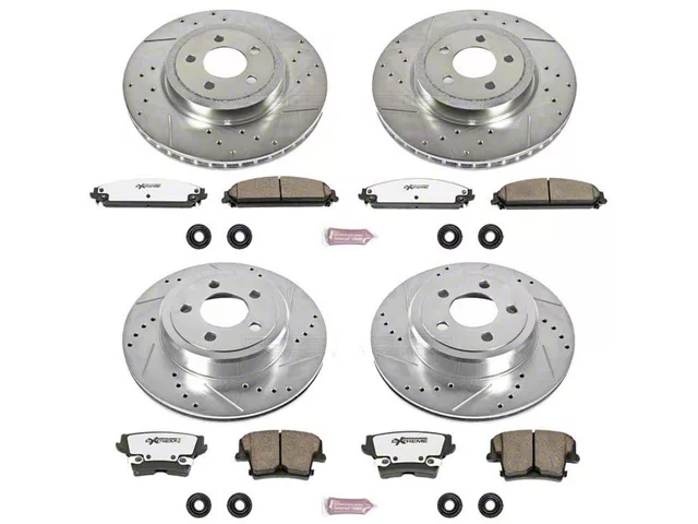 PowerStop Z26 Street Warrior Brake Rotor and Pad Kit; Front and Rear (06-23 Charger AWD SE, AWD SXT, Daytona, GT & R/T w/ Dual Piston Front Calipers)