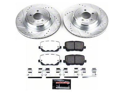 PowerStop Z26 Street Warrior Brake Rotor and Pad Kit; Rear (14-23 Charger Pursuit w/ 370mm Front Rotors)