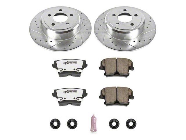 PowerStop Z26 Street Warrior Brake Rotor and Pad Kit; Rear (06-23 RWD V6 Charger w/ Single Piston Front Calipers)
